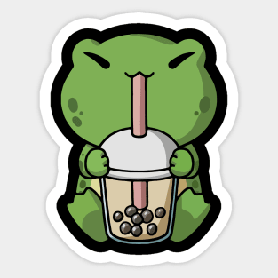 Boba Milk Tea Frog Sticker